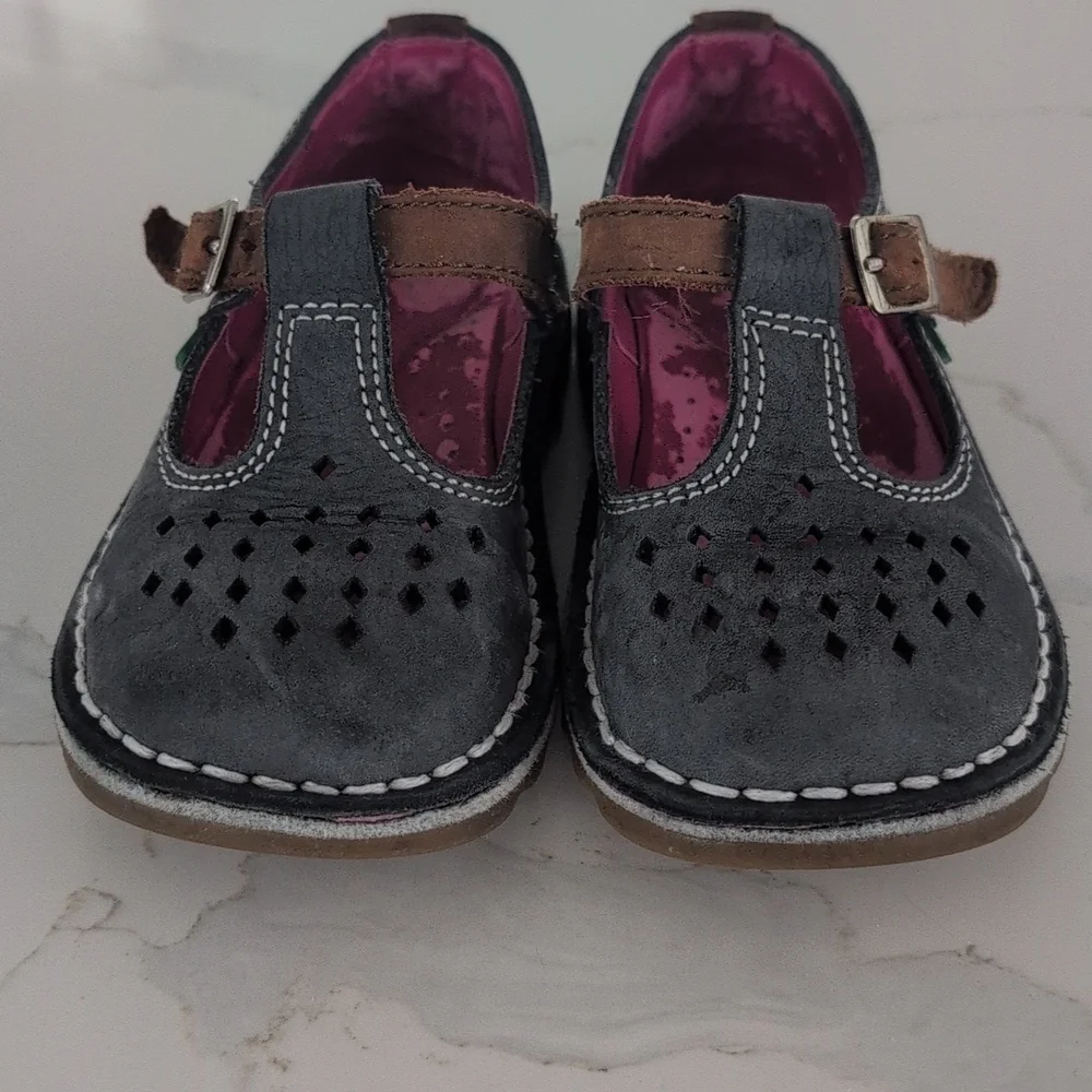 Kickers Gray and Brown Dress Shoes with Buckle 10US